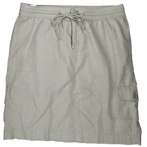 Y2K Cargo Khaki Linen Midi Skirt with Pockets GH Bass Heritage w/Drawstring XL